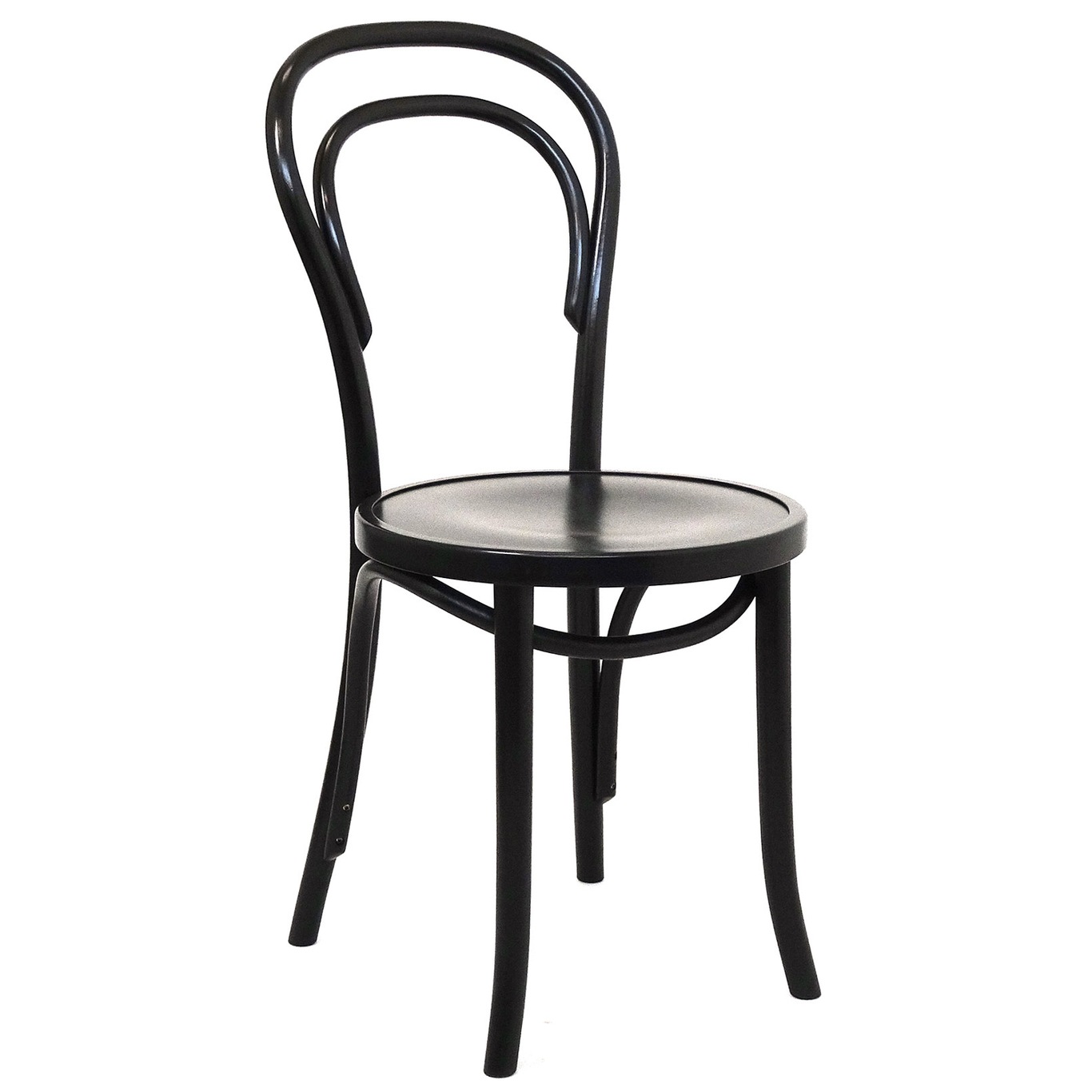 No 14 Café Chair, Black/Veneer Seat - Paged @ RoyalDesign.co.uk