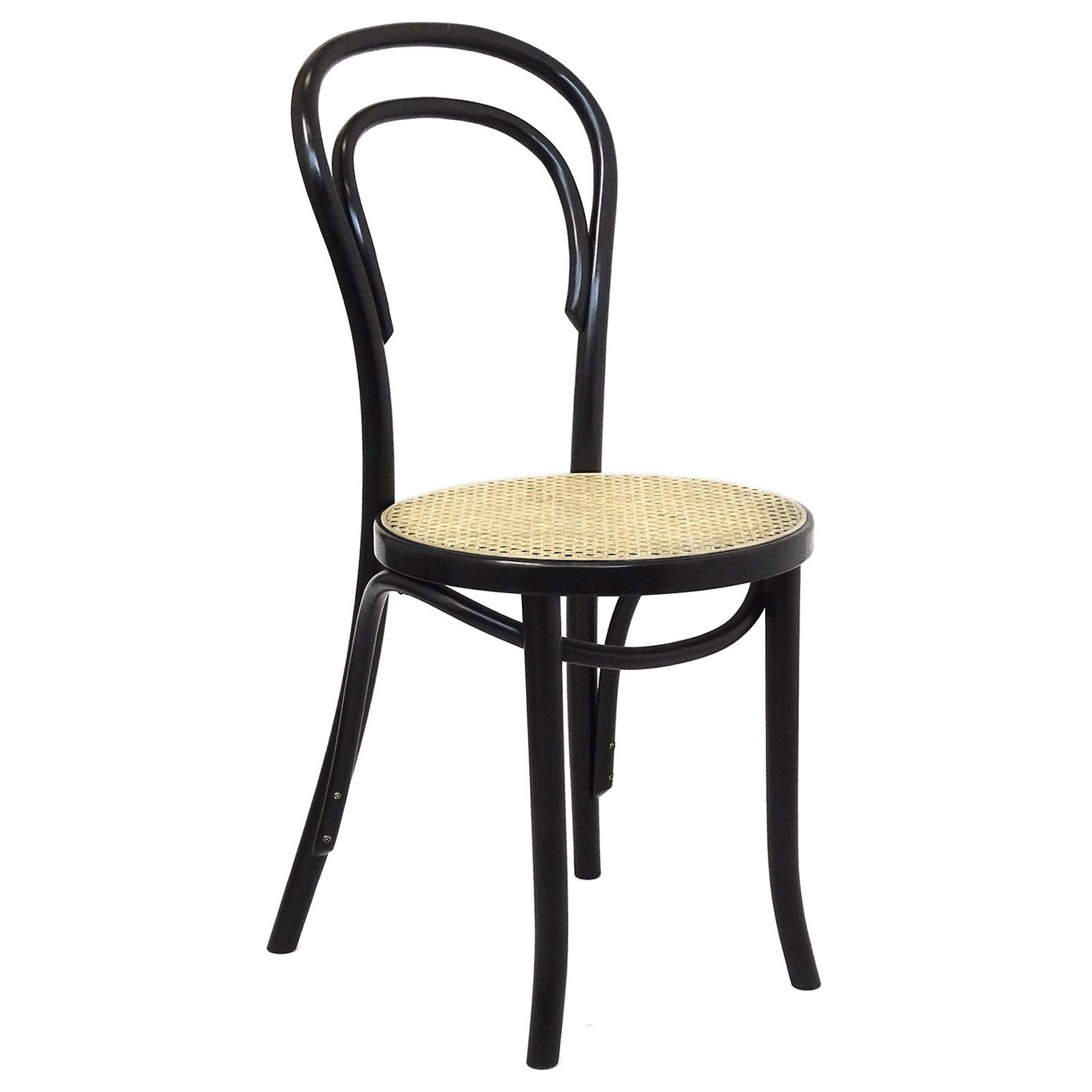 No 14 Café Chair, Black/Rattan Seat