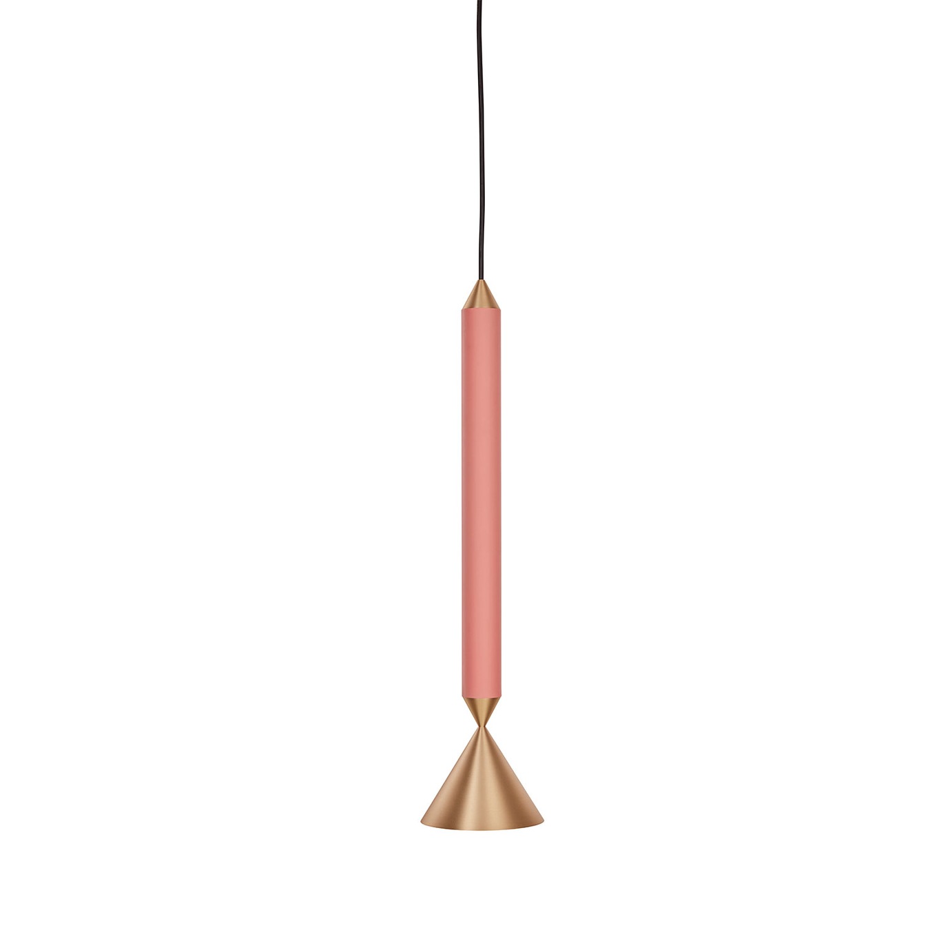 Apollo 39 Pendant, Coral Pink / Brushed Brass