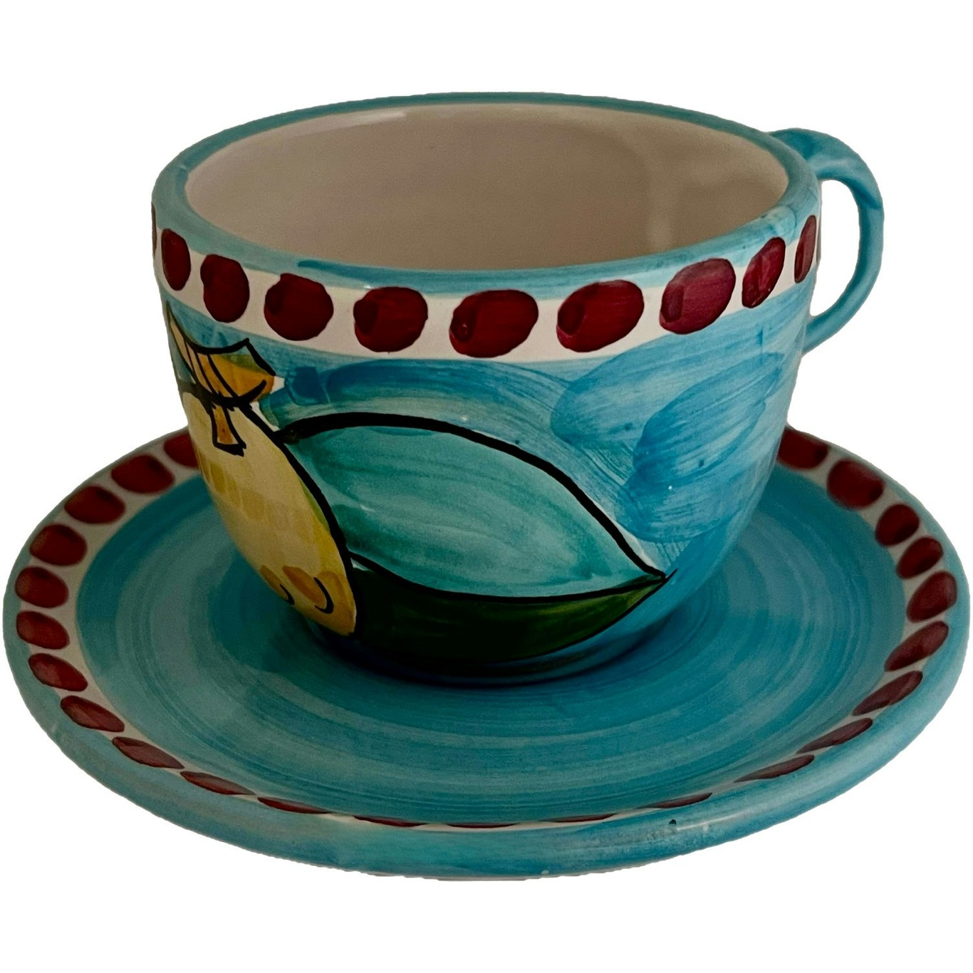 Sorrento Limone Cappuccino Cup With Saucer