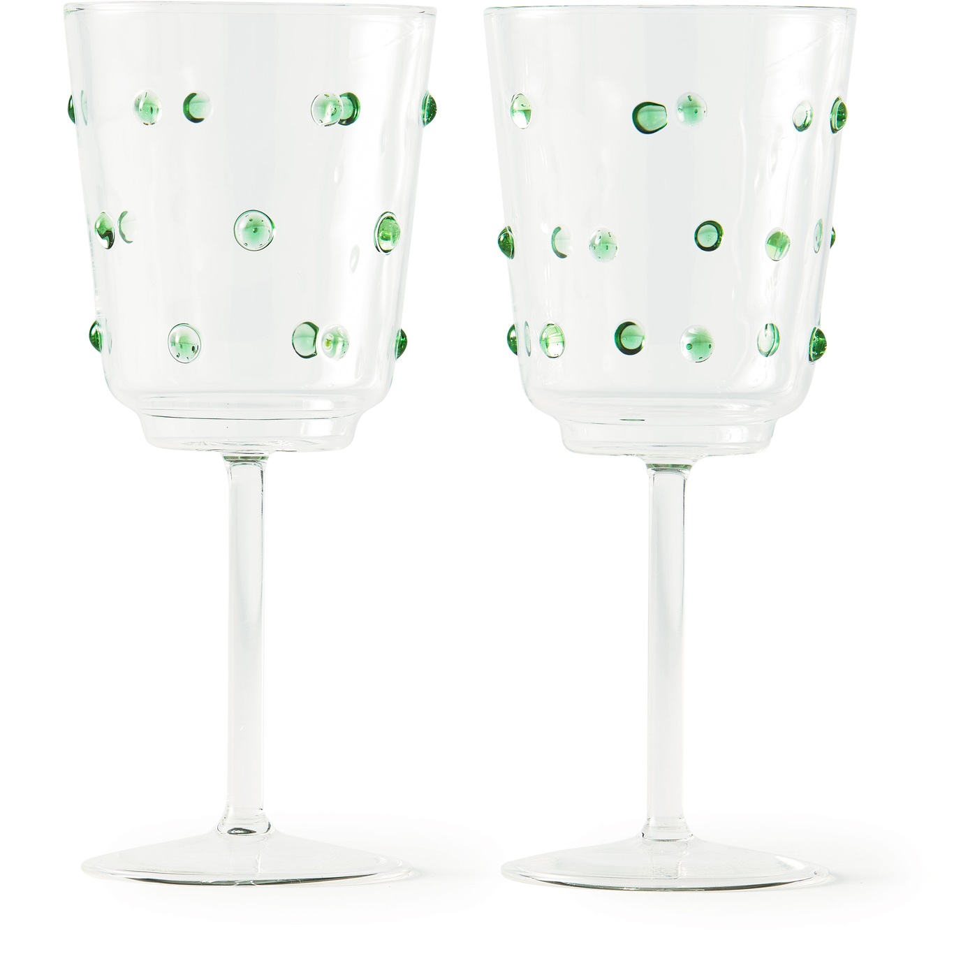 Nob Wine Glass 2-pack, Green
