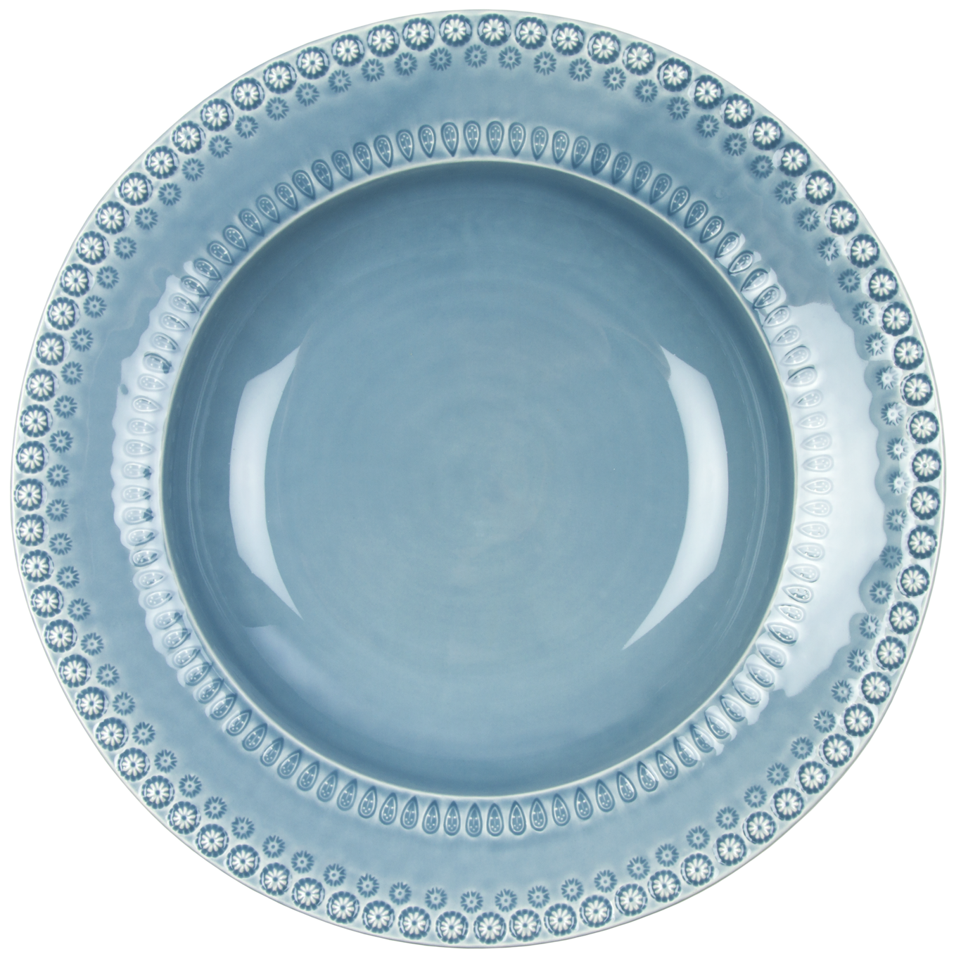 Daisy Pasta Plate 35 cm, Dusty Blue