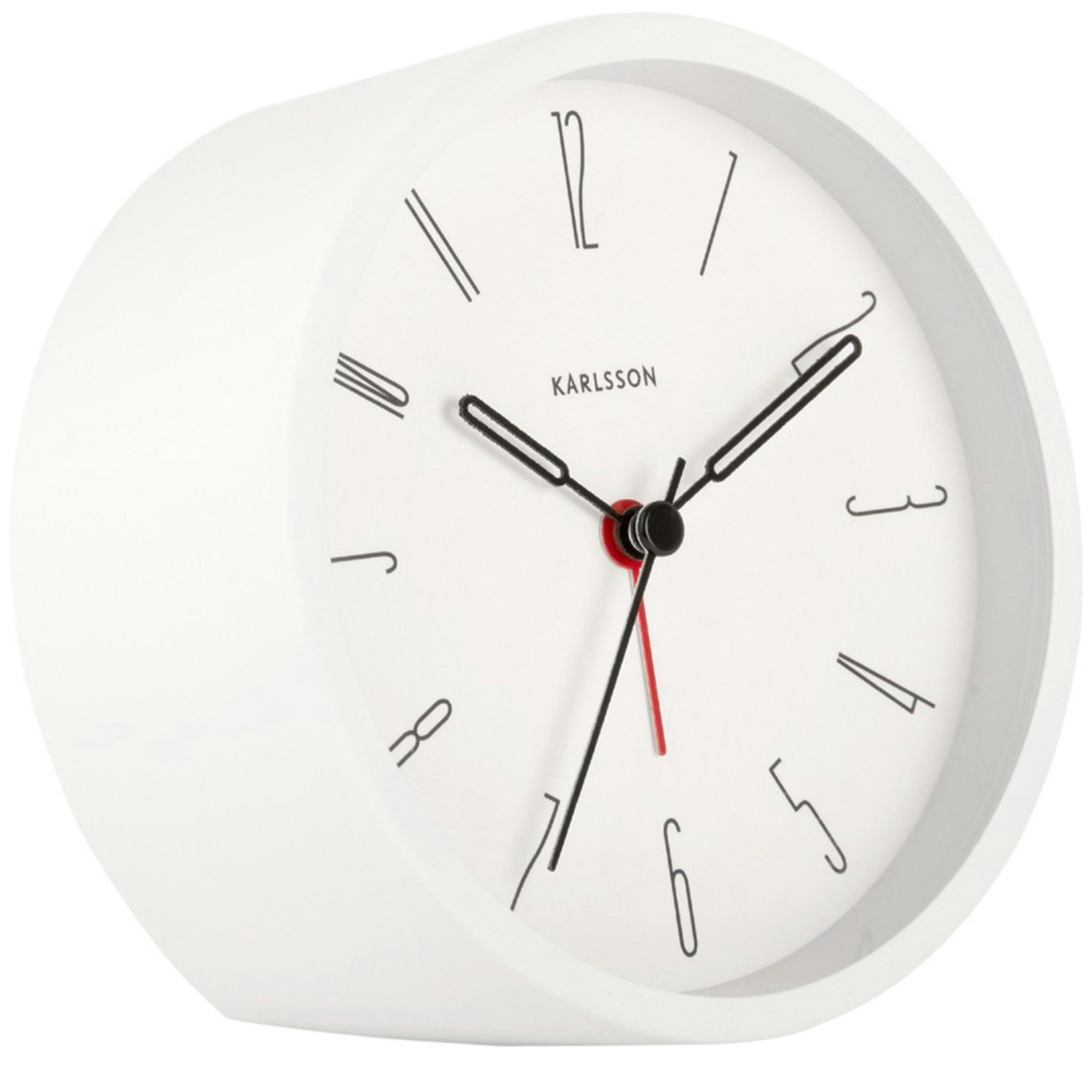 Belle Numbers Alarm Clock, White