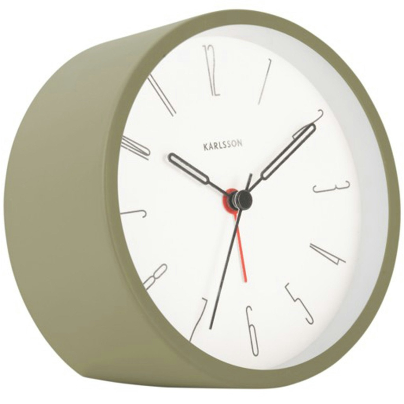 Belle Numbers Alarm Clock, Moss Green