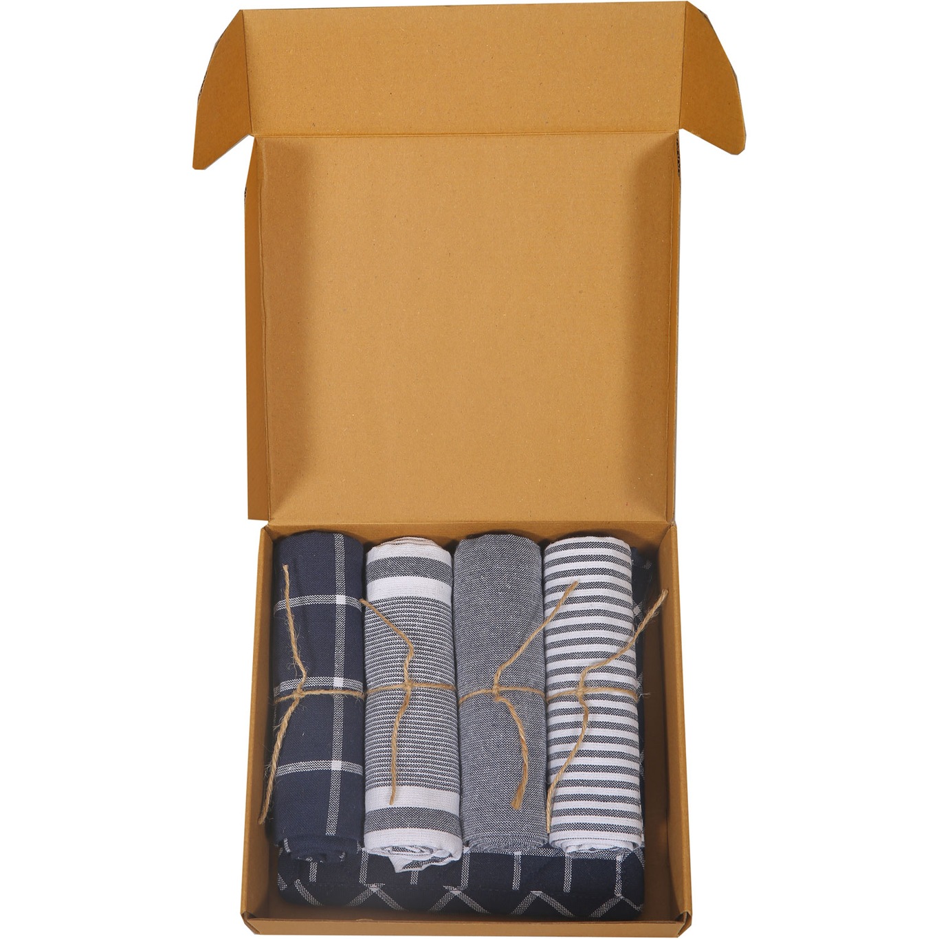 Gift Set Kitchen 4 Tea Towels + 2 Pot Holders, Navy