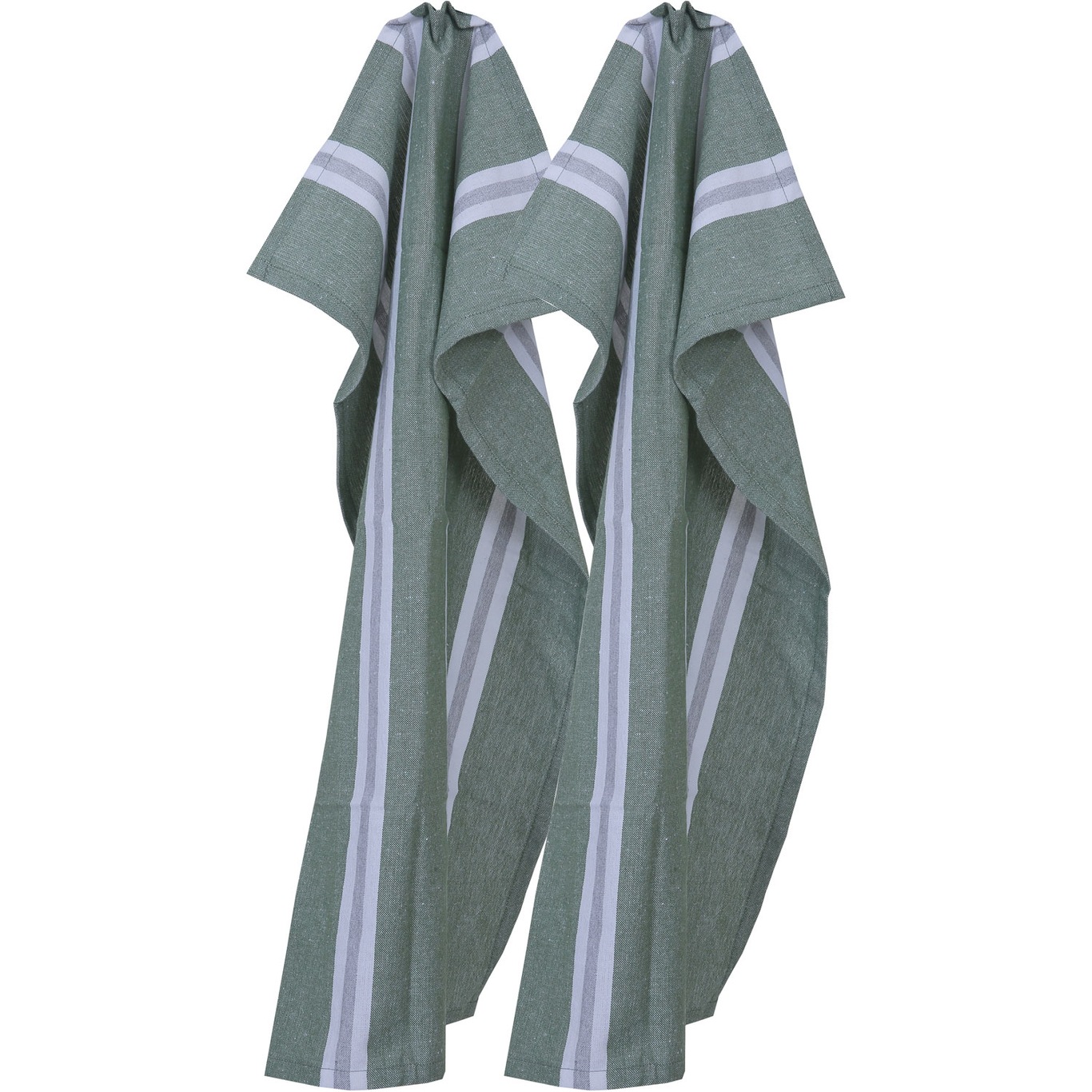 Svea Kitchen Towel 50x70 cm 2-pack, Green / White / Grey