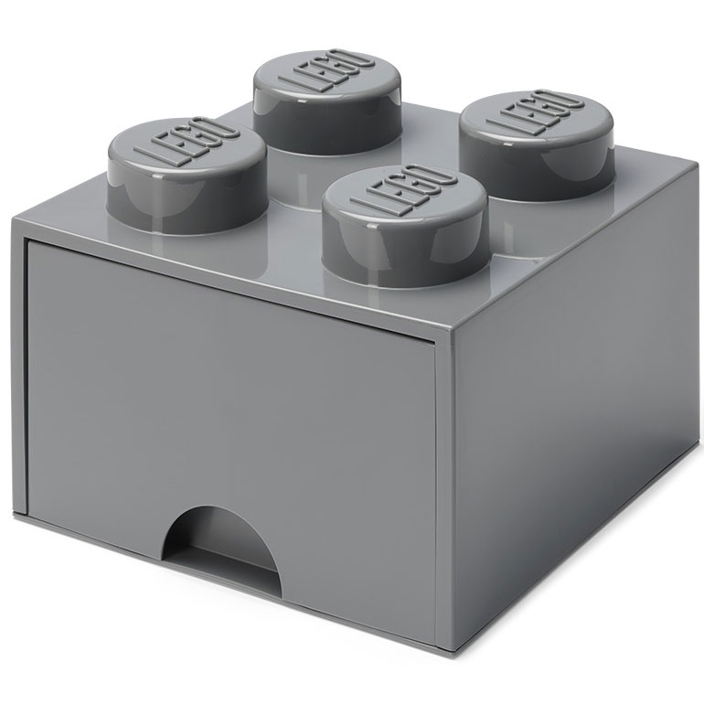 LEGO® Drawer 4 Knobs, Dark Stone Grey