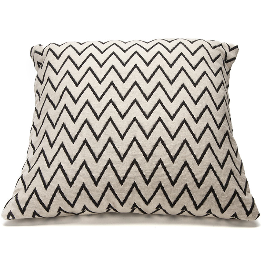 Zigzag Cushion Cover 40x40 cm, White/Black