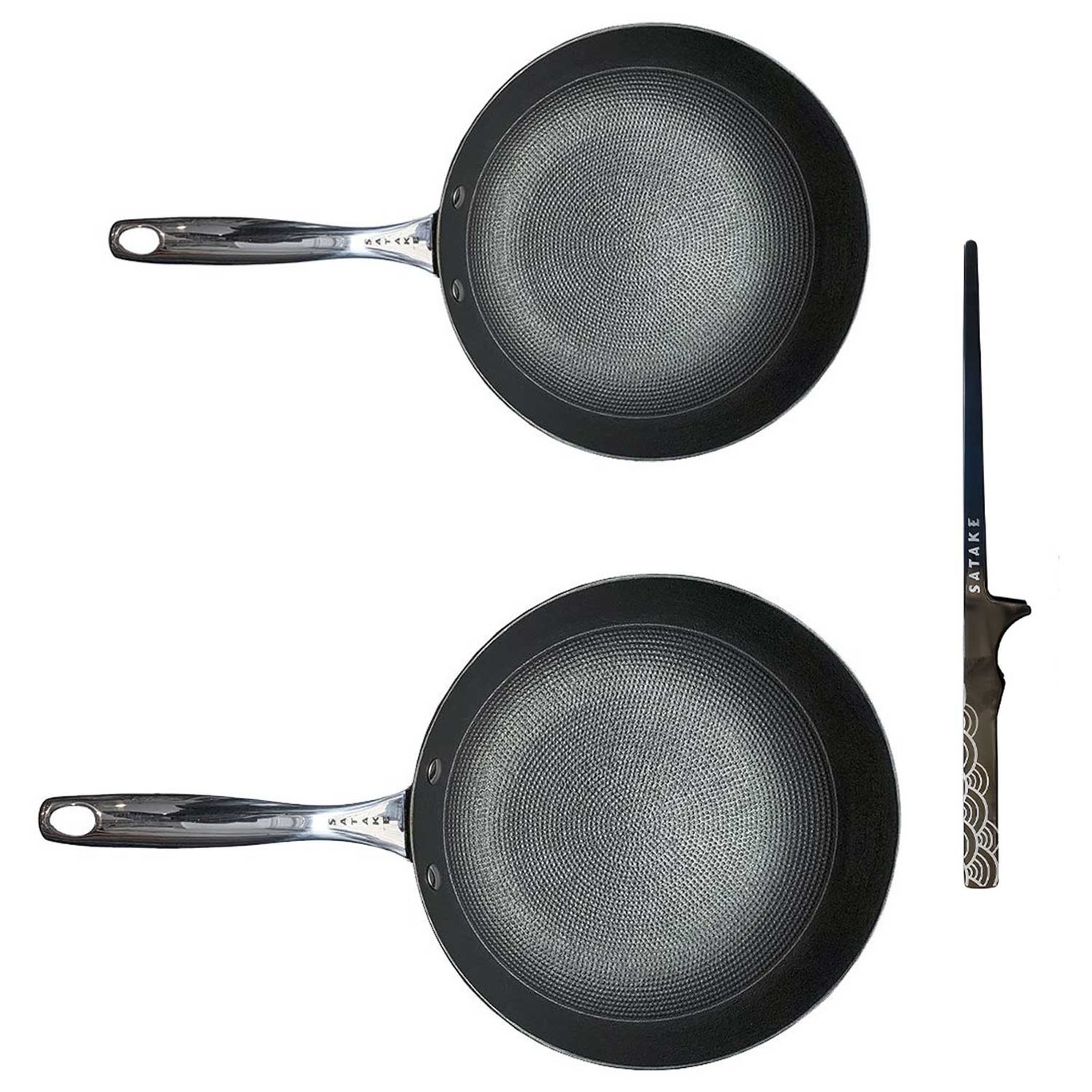 Frying Pans Set With Tongs