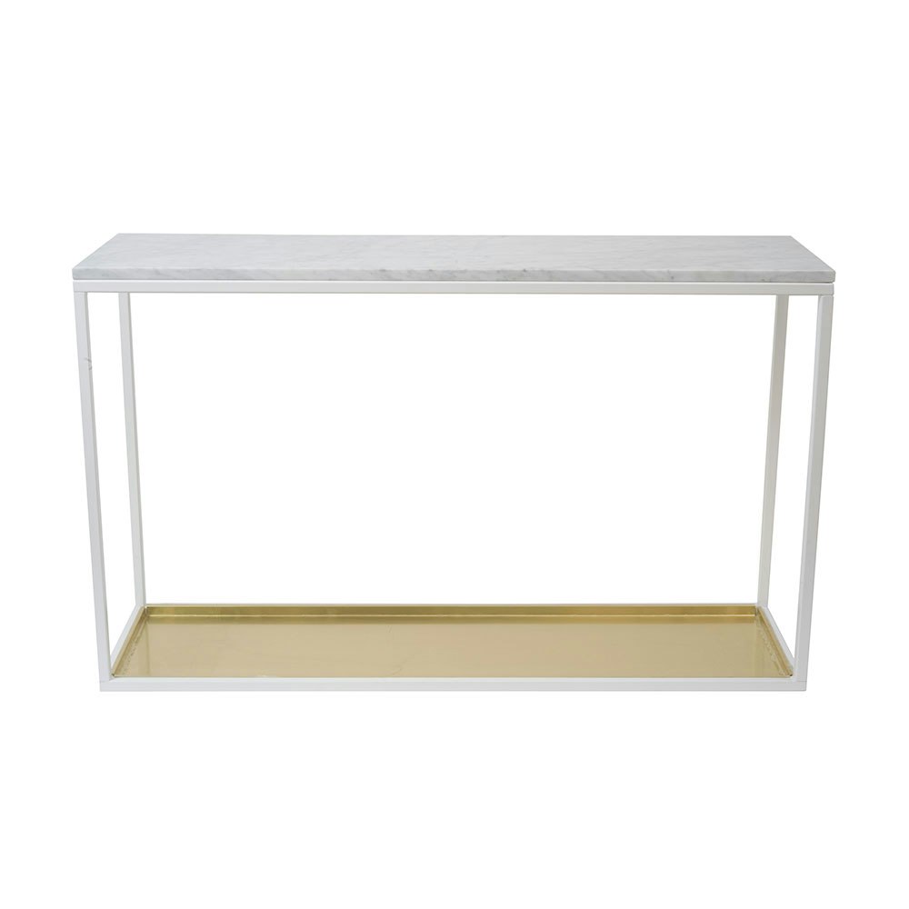 SideTable Marble/Brass, White