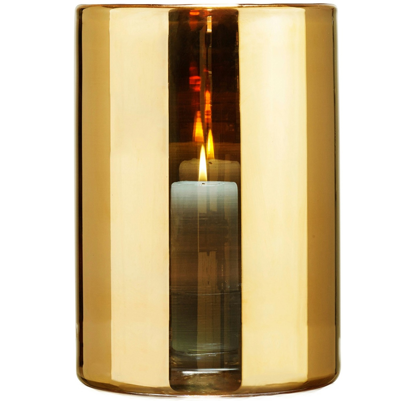 Hurricane Candle Holder / Vase 28 cm, Gold