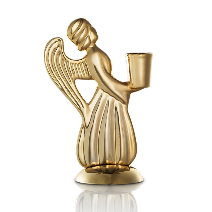 Guardian Angel 9 cm, Gold Plated Brass