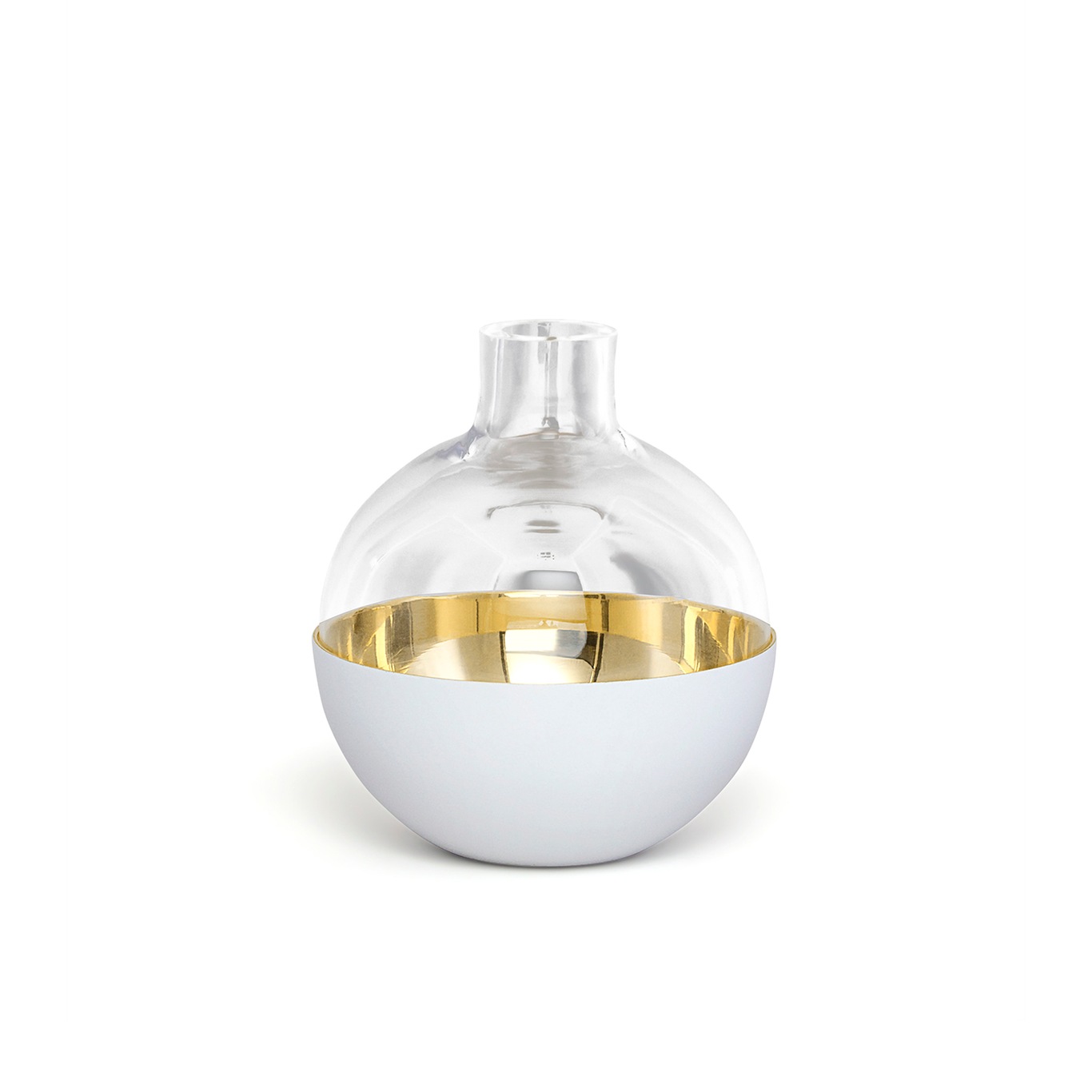 Pomme Vase & Candle Holder Small, White/Glass