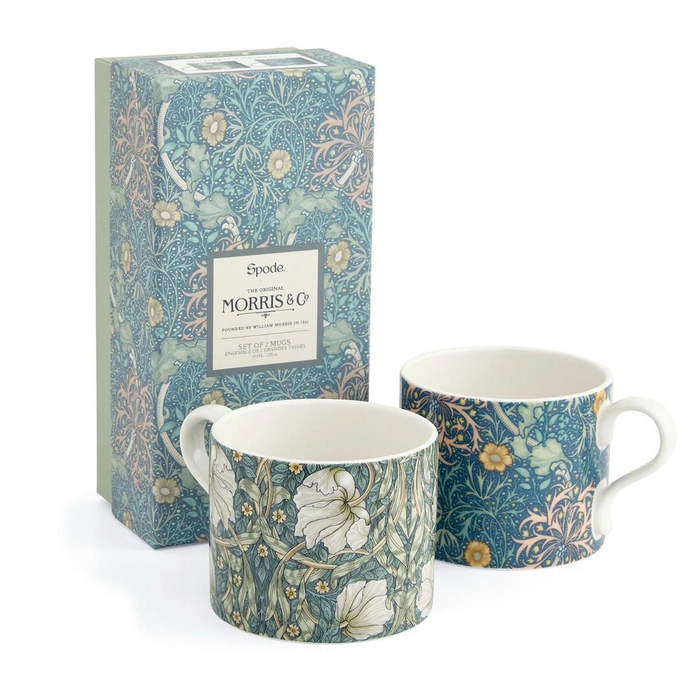 Morris & Co Mugs 2-pack, Seaweed/Pimpernel