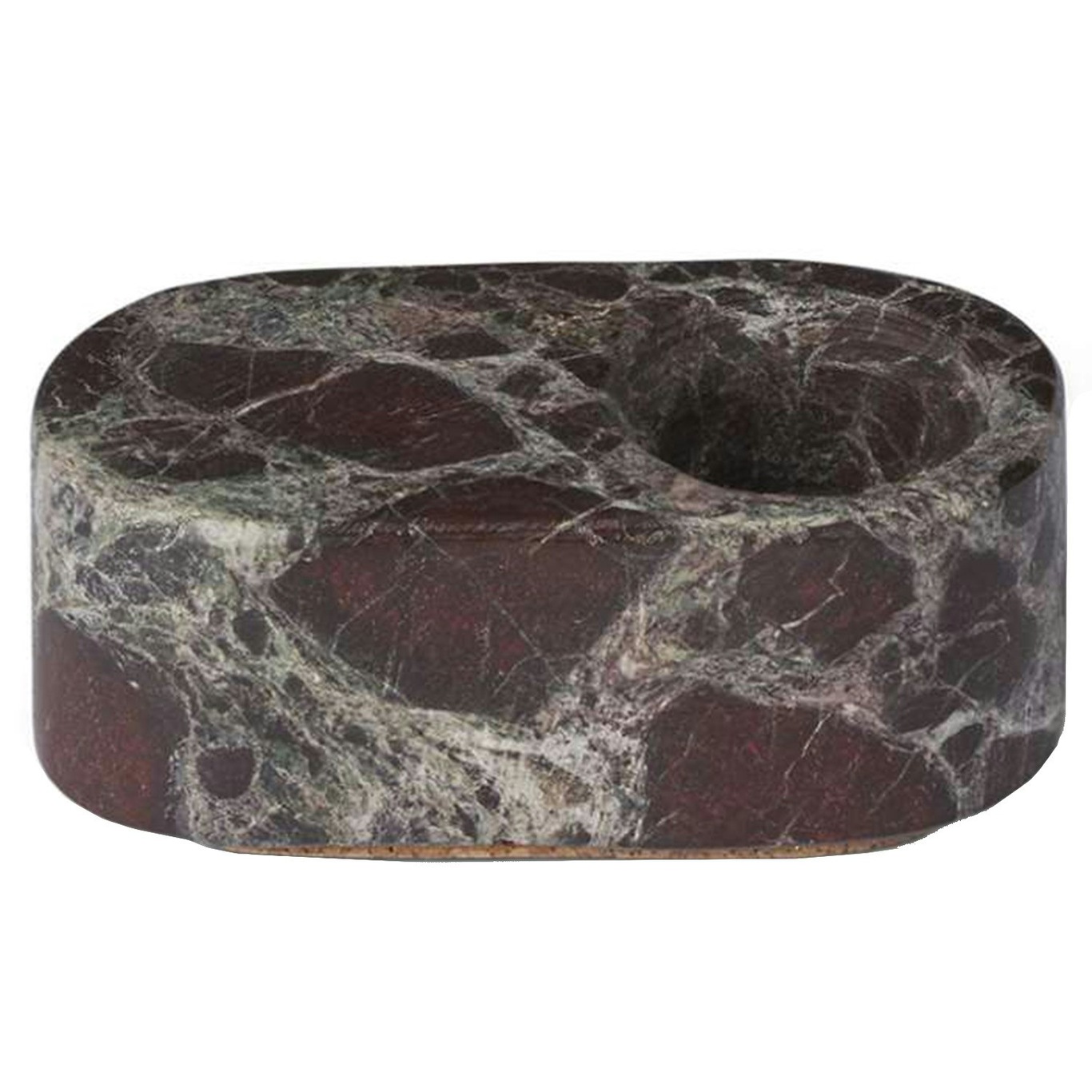 Ovaali Candle Holder Marble, Red