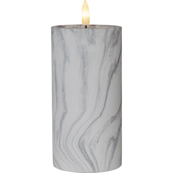 Flamme LED Pillar Candle Marble, 17,5 cm