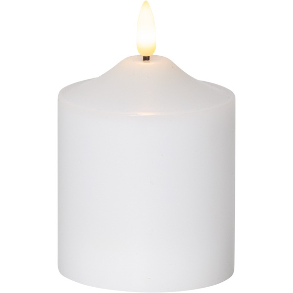 Flamme LED Pillar Candle White, 12 cm