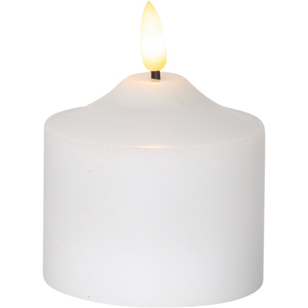 Flamme LED Pillar Candle White, 9,5 cm