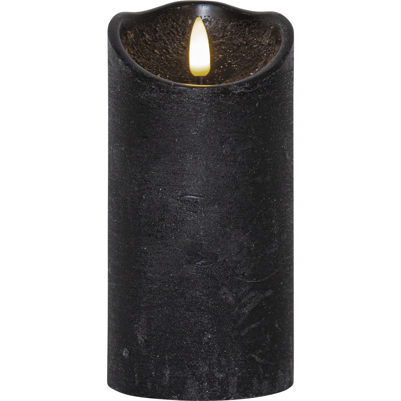Flamme Rustic LED Pillar Candle Black, 15 cm