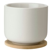 Theo Tea Mug With Coaster, Black, Sand - Stelton @