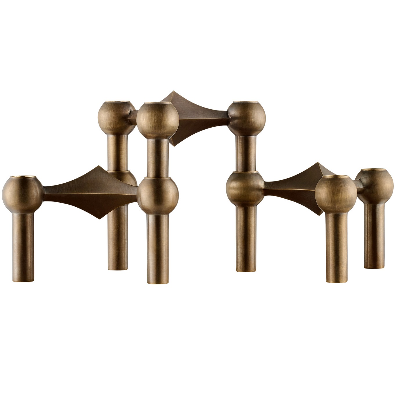Nagel Candlestick 3 Pieces, Bronzed Brass