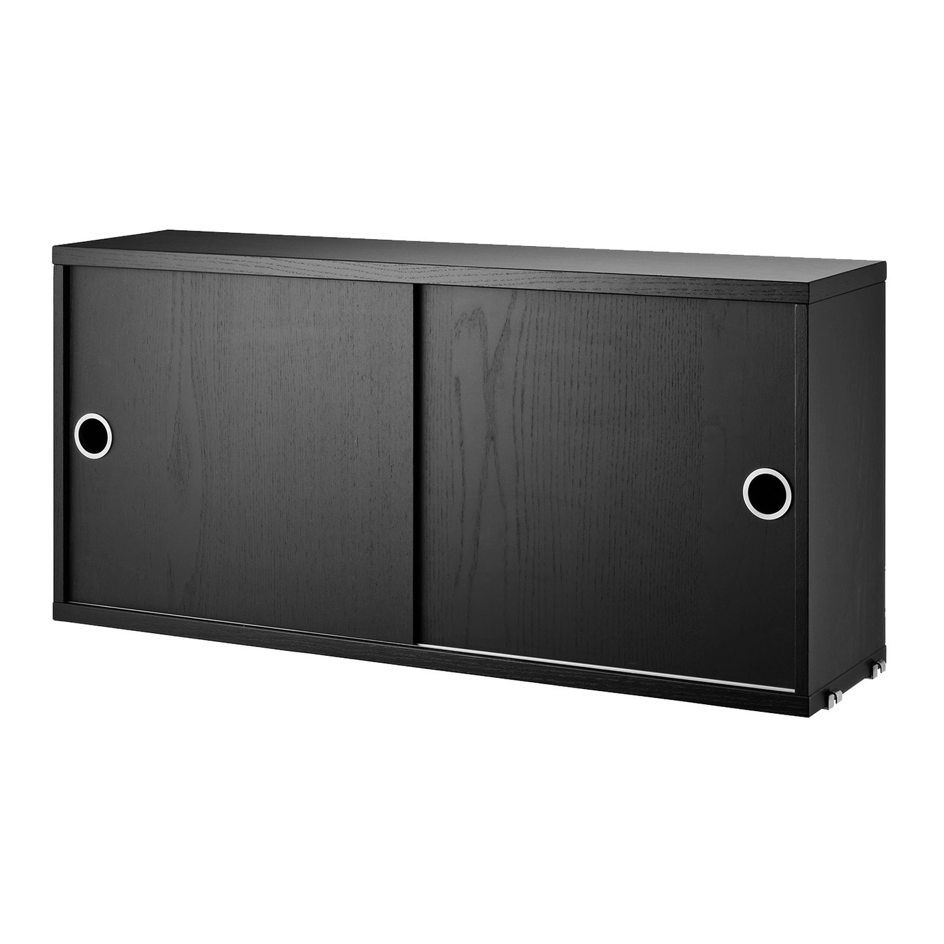 String Cabinet With Sliding Doors 20x78 cm, Black