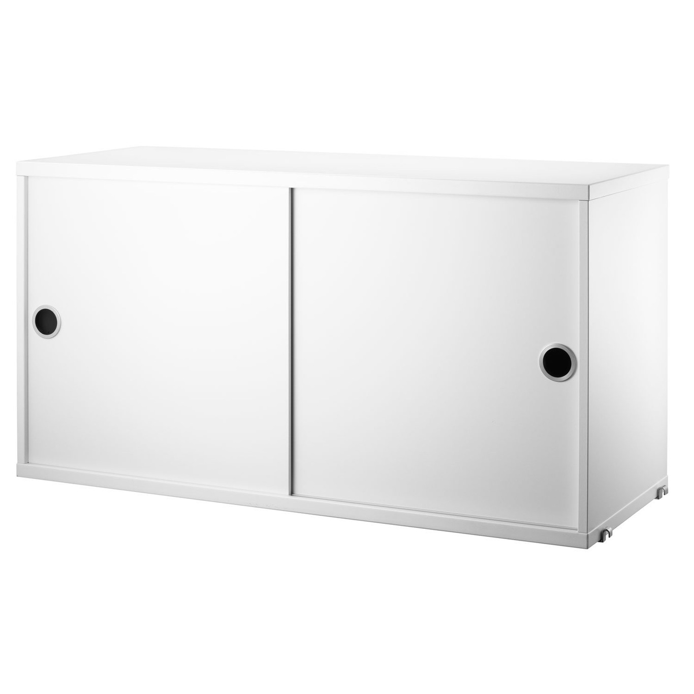 String Cabinet With Sliding Doors 30x78 cm, White