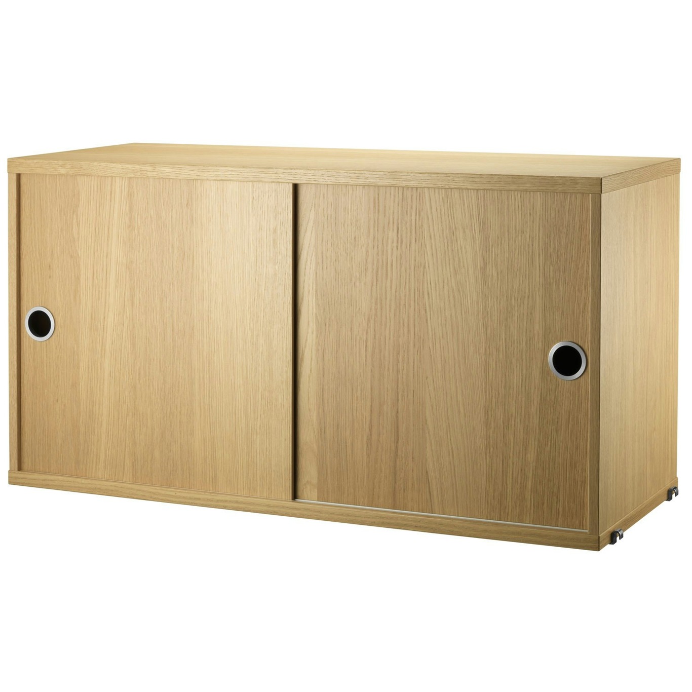 String Cabinet With Sliding Doors 30x78 cm, Oak