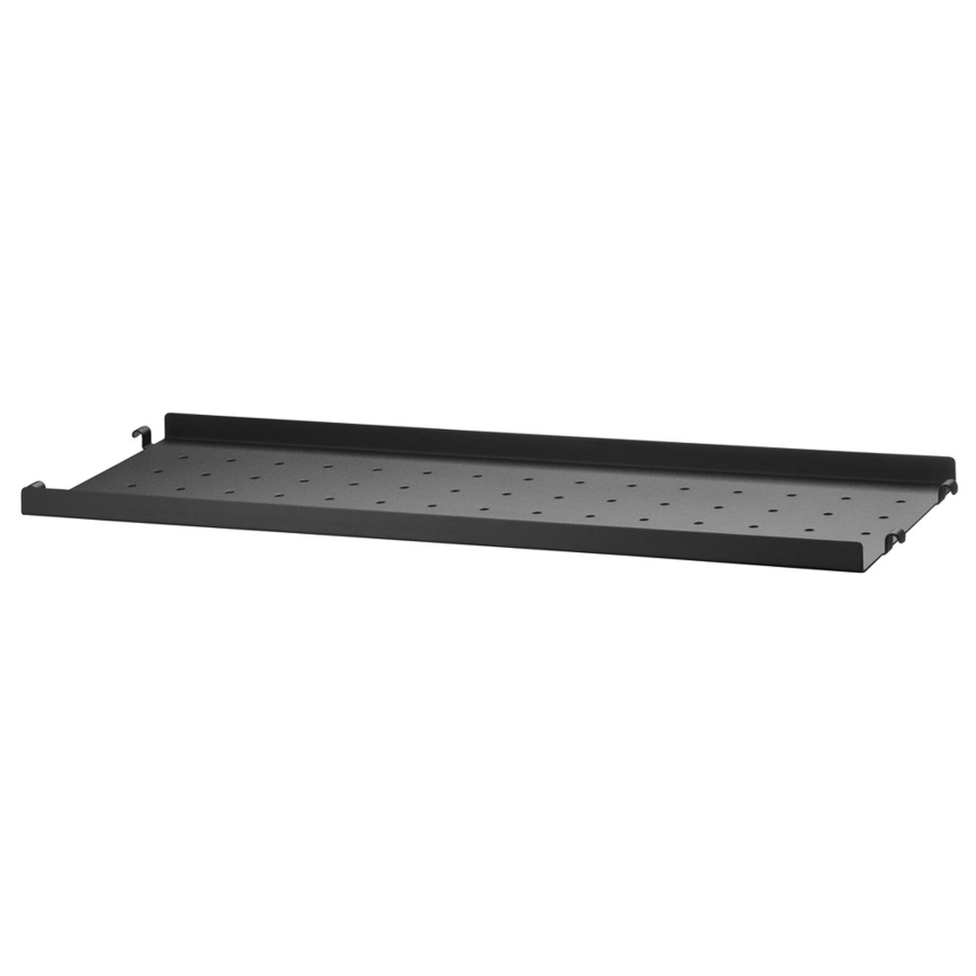 String Shelf With Low Edge Metal 20x58 cm, Black