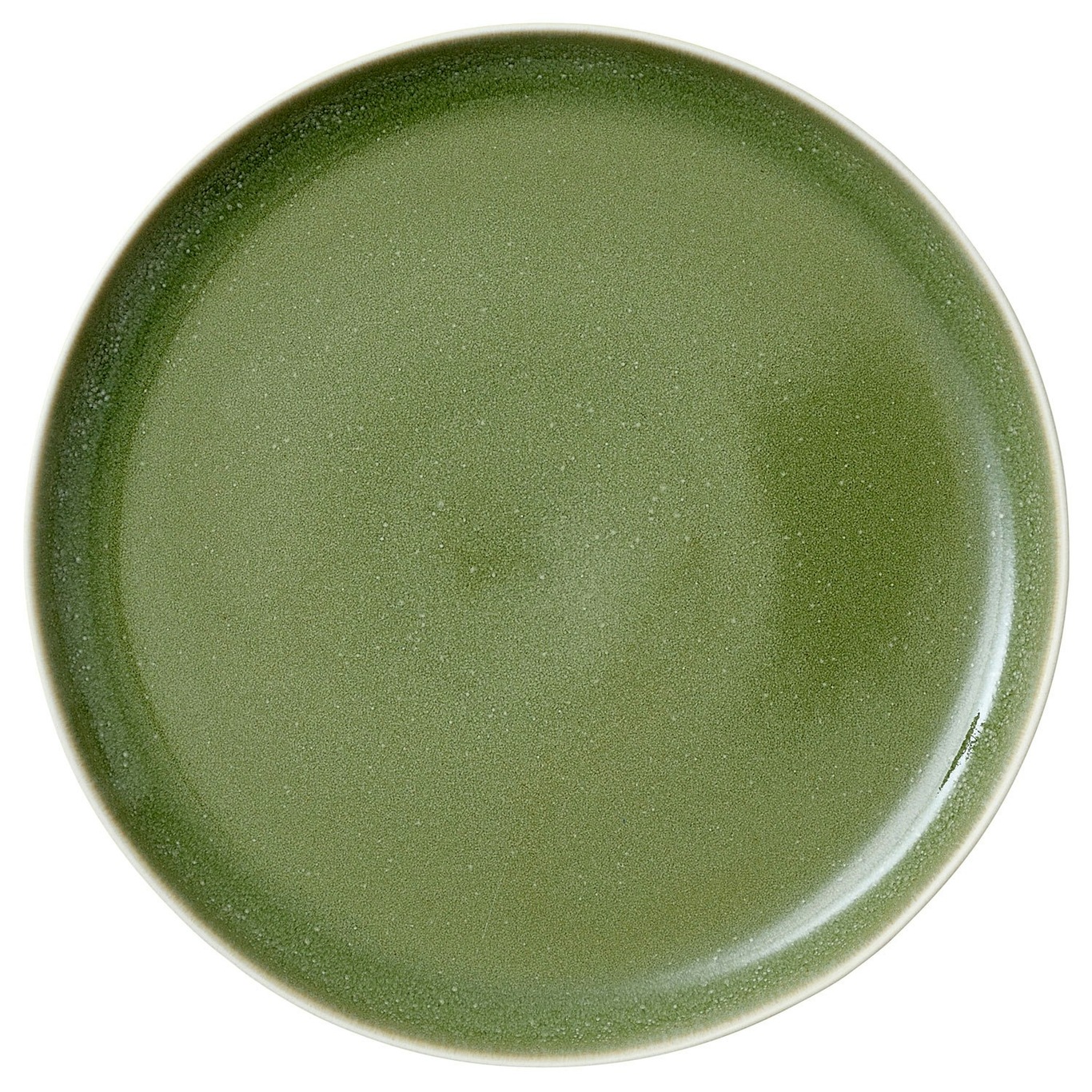 North Lunch Plate 21 cm, Matte White/Shiny Moss