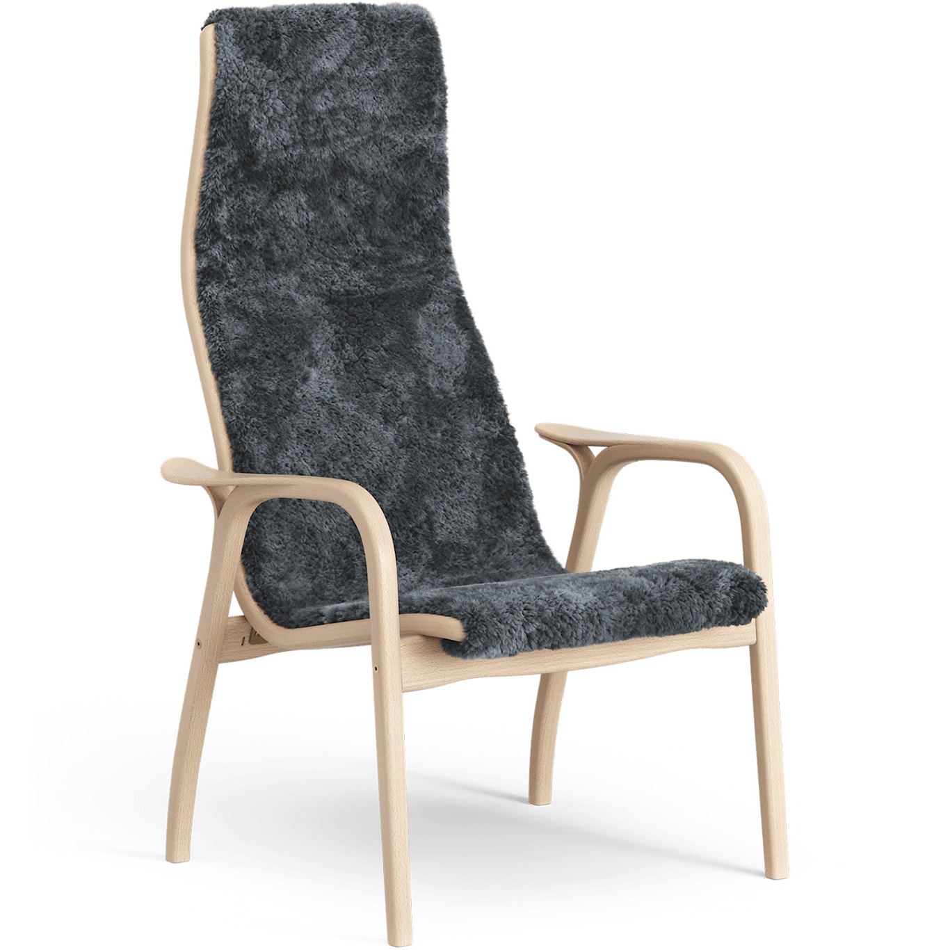 Lamino Chair Sheepskin/Beech, Charcoal