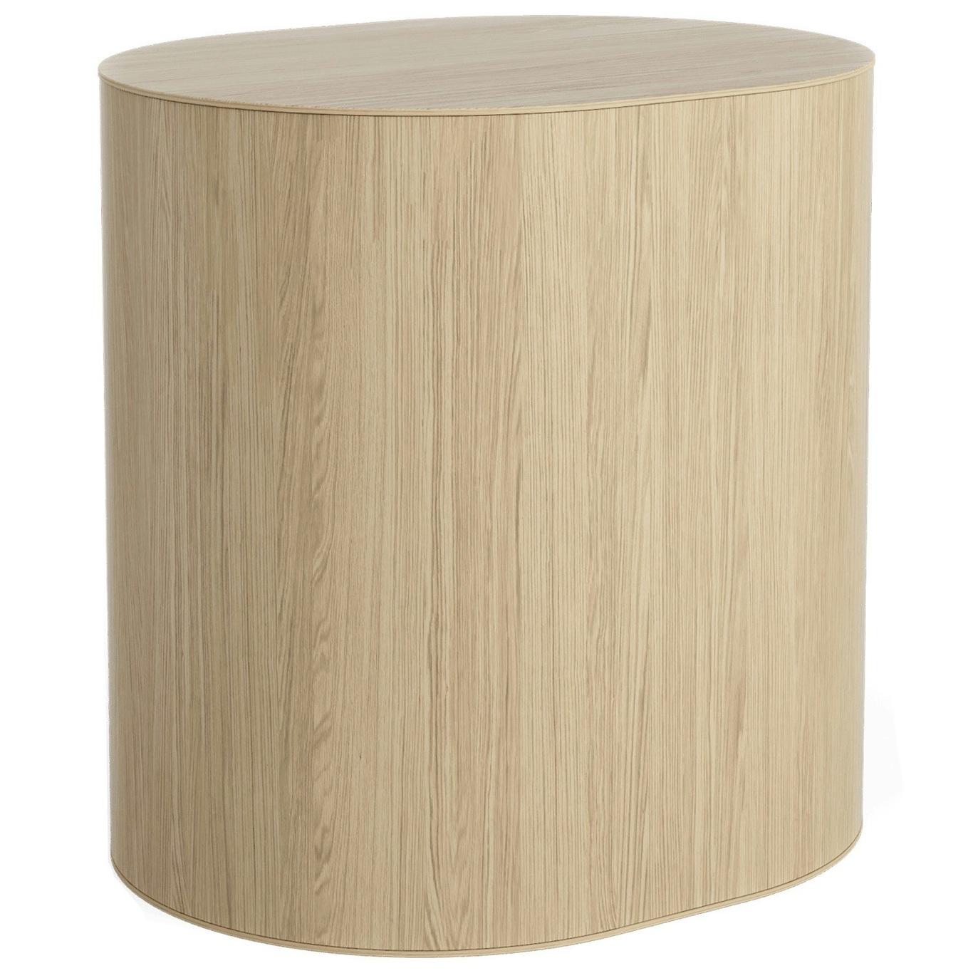 Log Side Table With Storage, Natural Oak