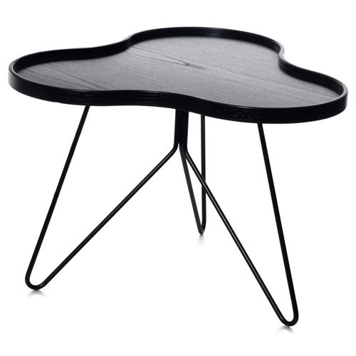 Flower Mono Table 66 cm, Black Stained Ash