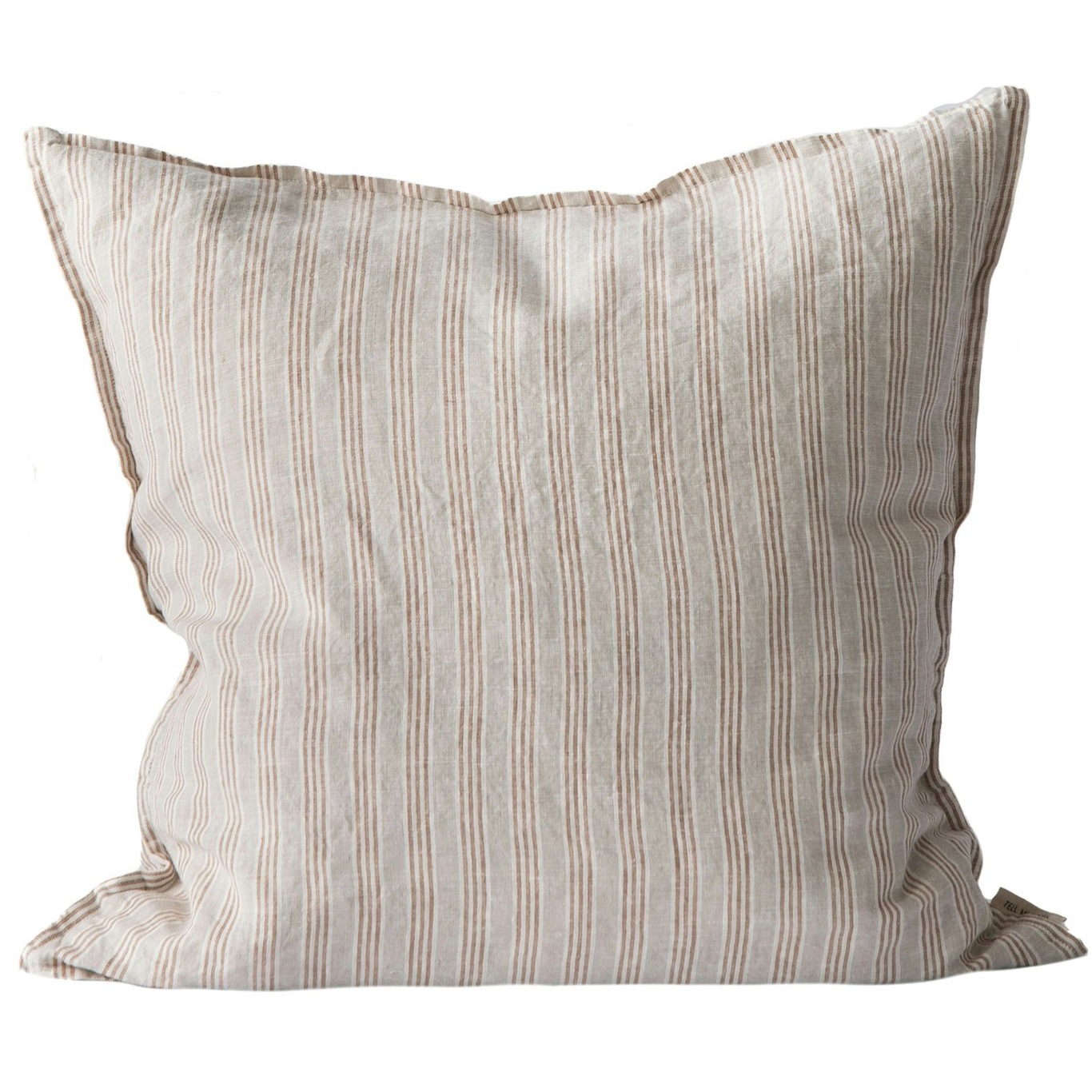 Linen Cushion Cover 50x50 cm, Hazelnut Stripe