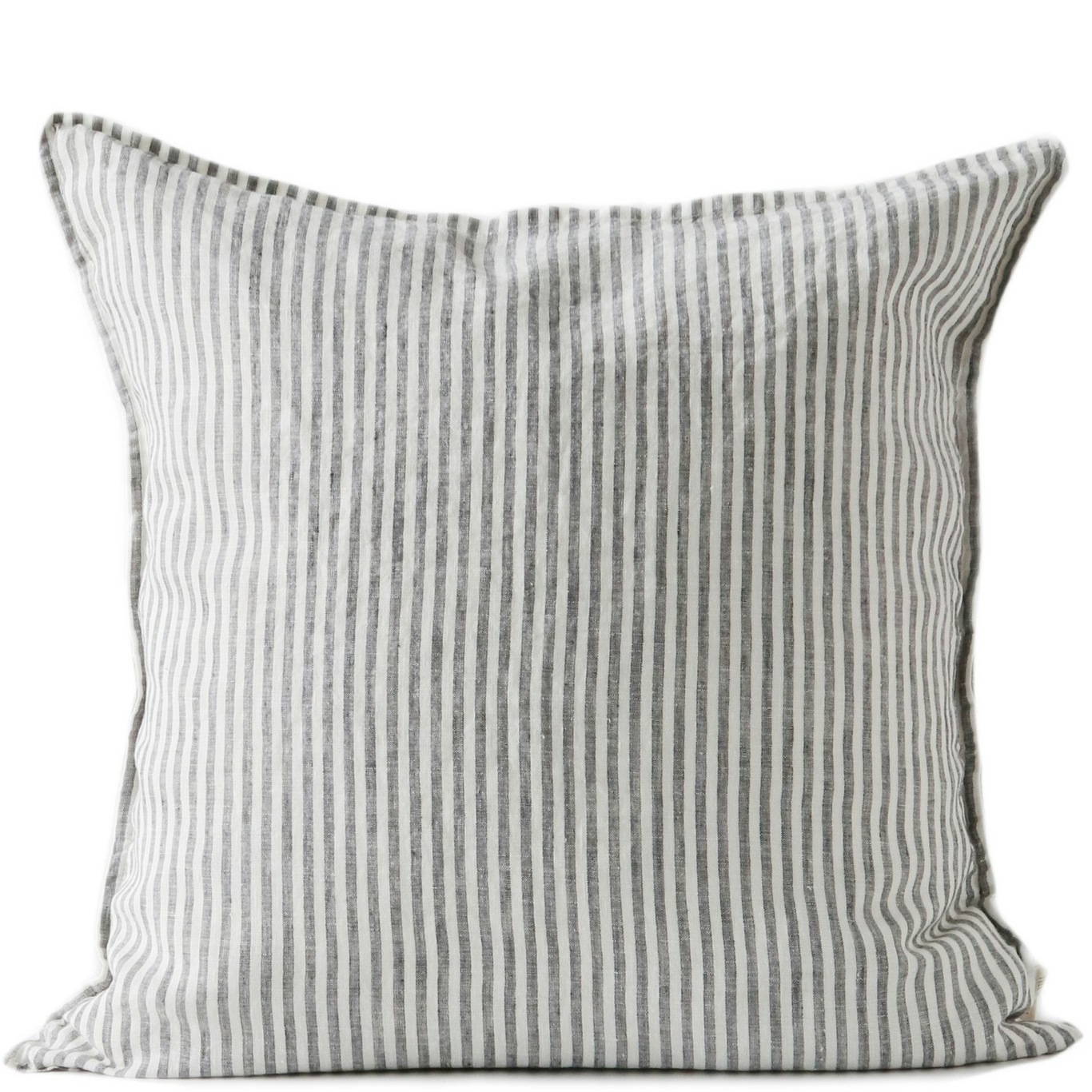 Linen Cushion Cover 50x50 cm, Grey / White
