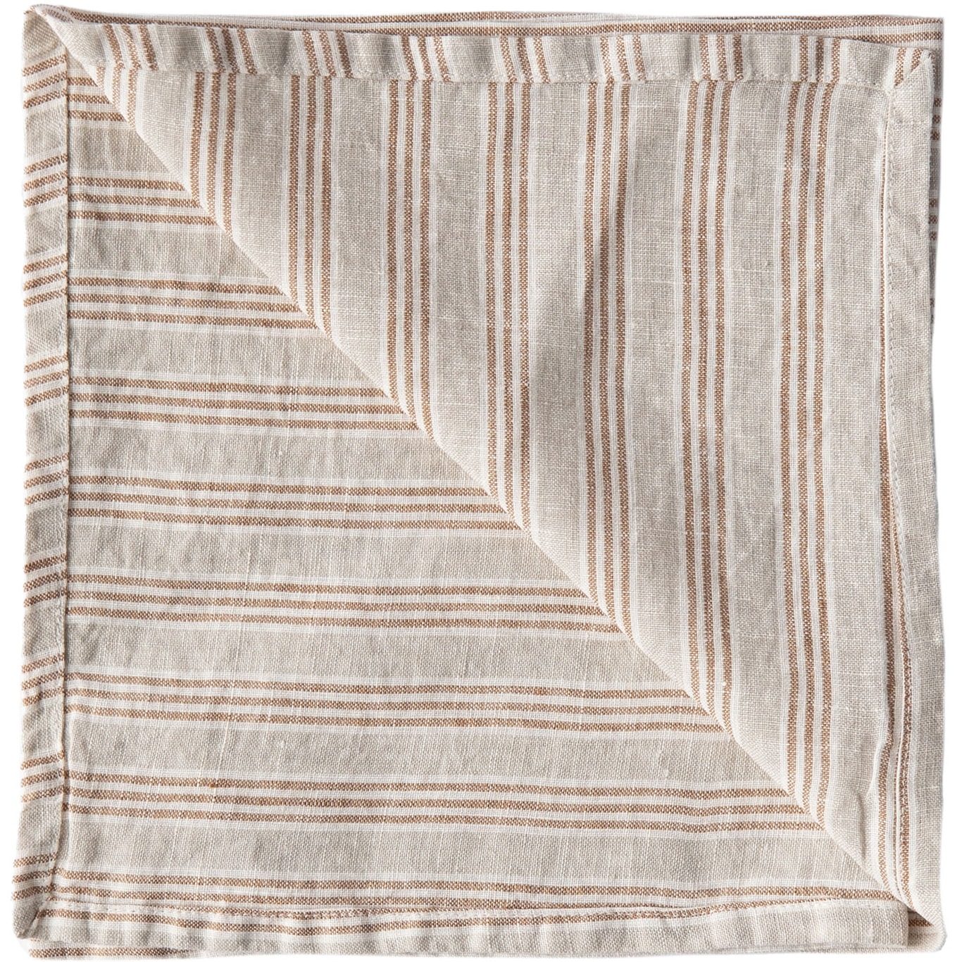 Linen Napkin 45x45 cm, Hazelnut Stripe
