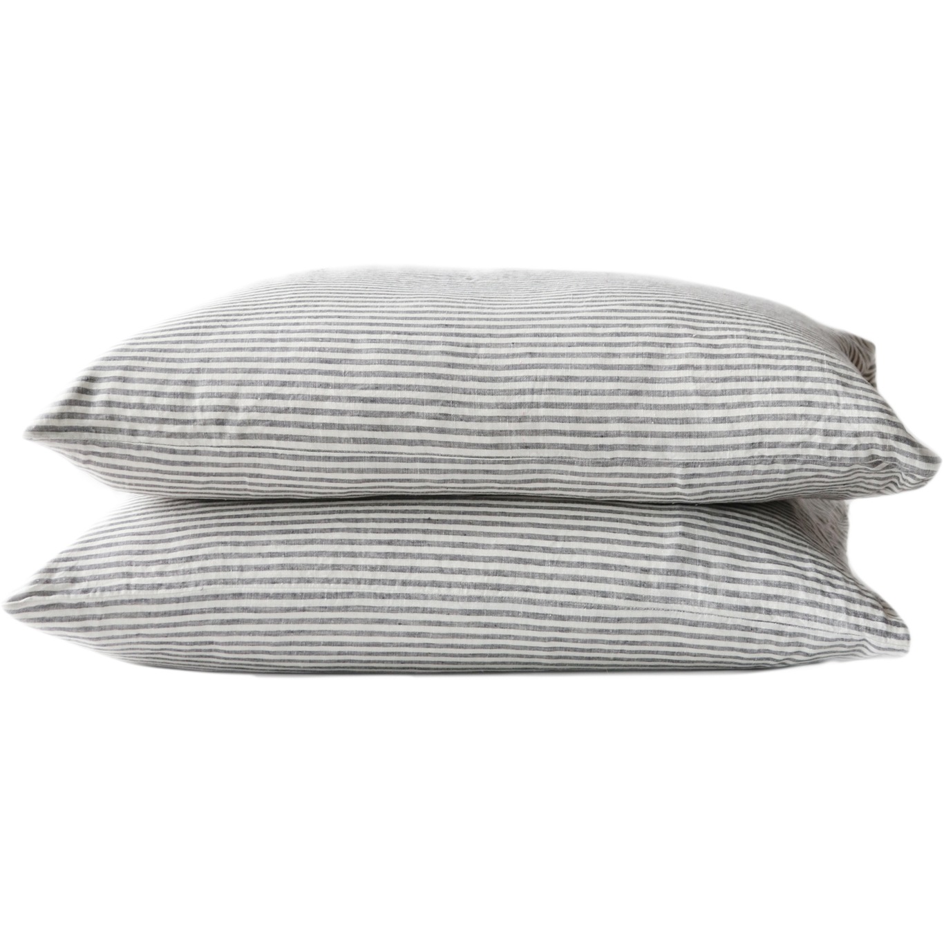 Linen Pillowcase 50x60 cm 2-pack, Grey / White