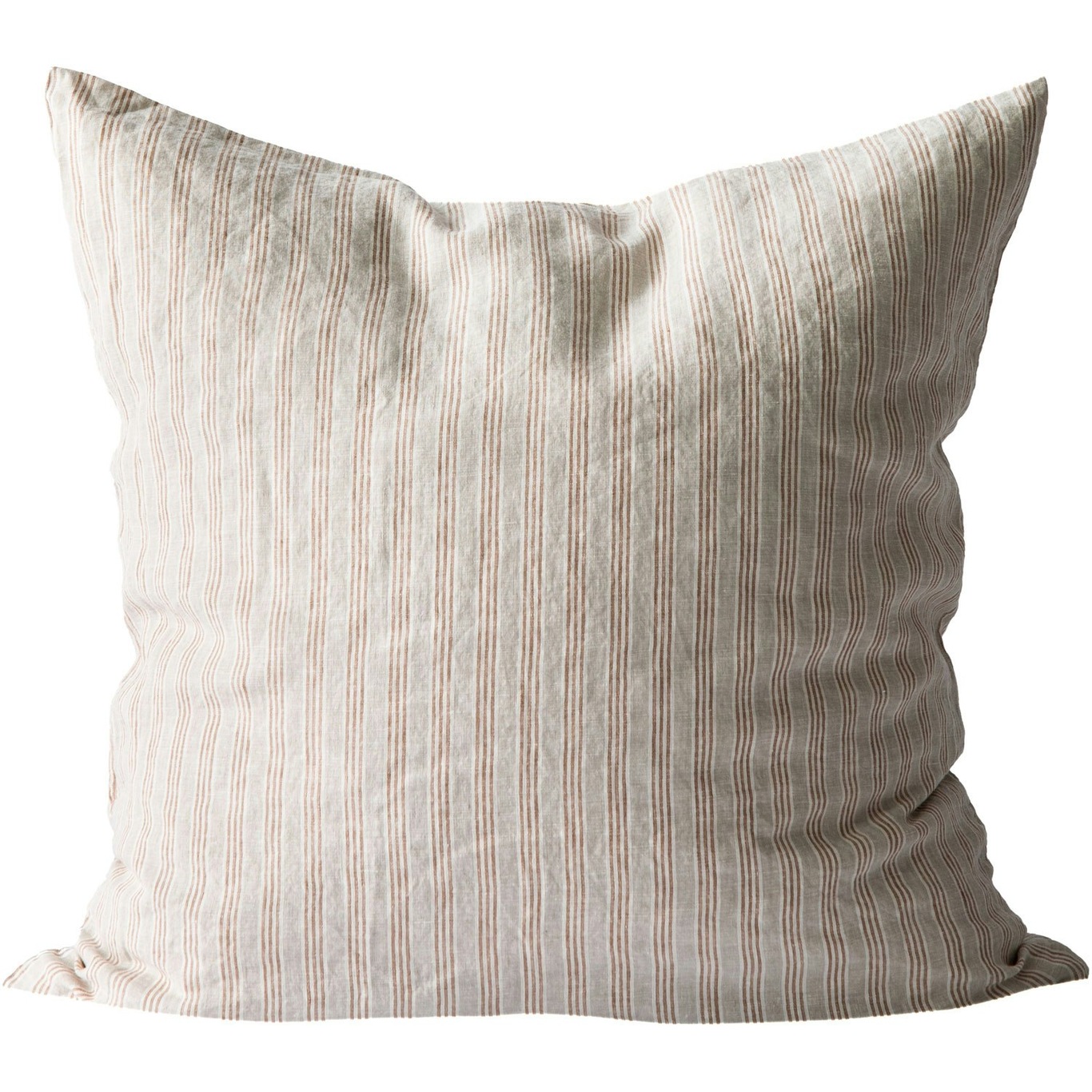 Linen Pillowcase 65x65 cm, Hazelnut Stripe