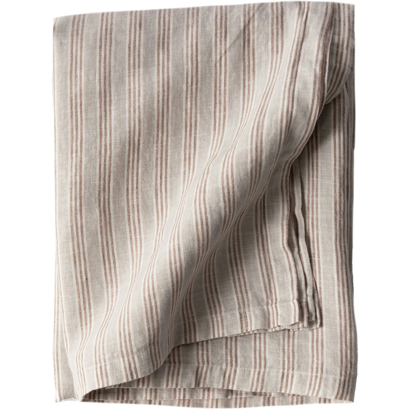 Linen Table Cloth 145x270 cm, Hazelnut Stripe