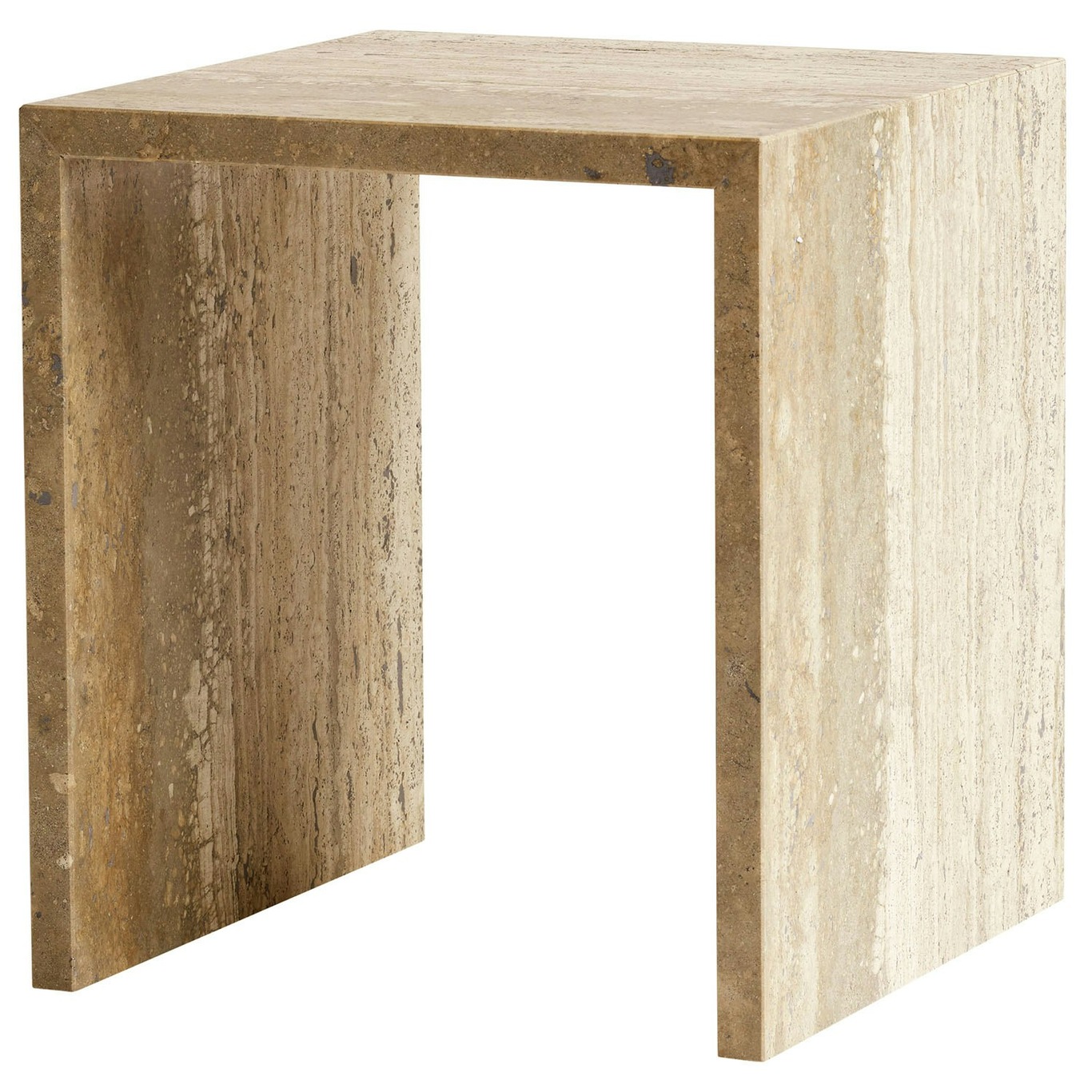 Cube Side Table Travertine, 45x45 cm