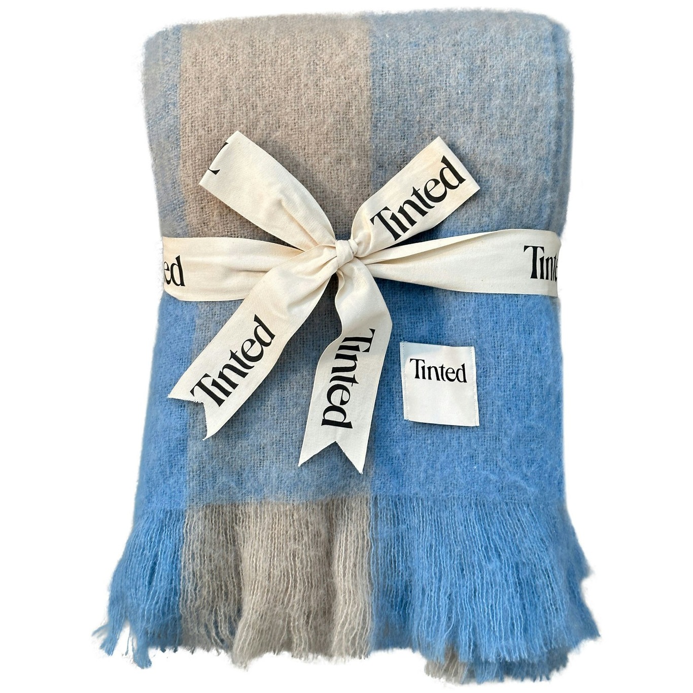 Ahlblom Wool Blanket 130x170 cm, Blue/Beige