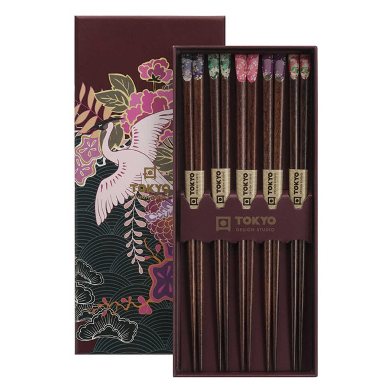 Chopsticks 5-pack, Japan Flower