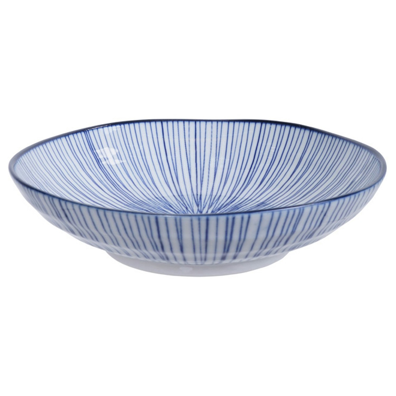 Nippon Blue Pasta Plate 21 cm, Lines