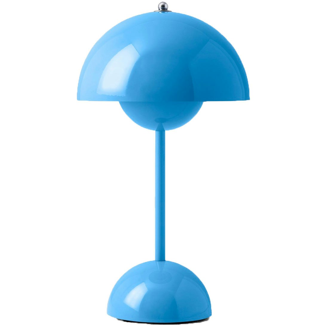 Flowerpot VP9 Table Lamp Portable, Swim Blue