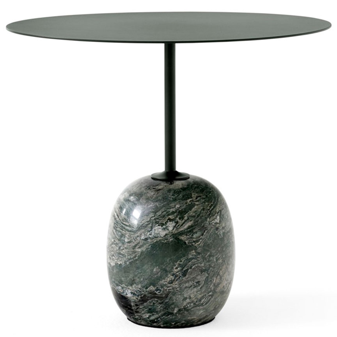 Lato LN9 Oval Table, Deep Green / Verde Alpi Marble
