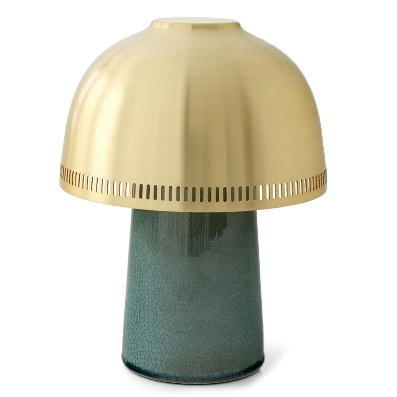 Raku Table Lamp, Blue Green / Brass