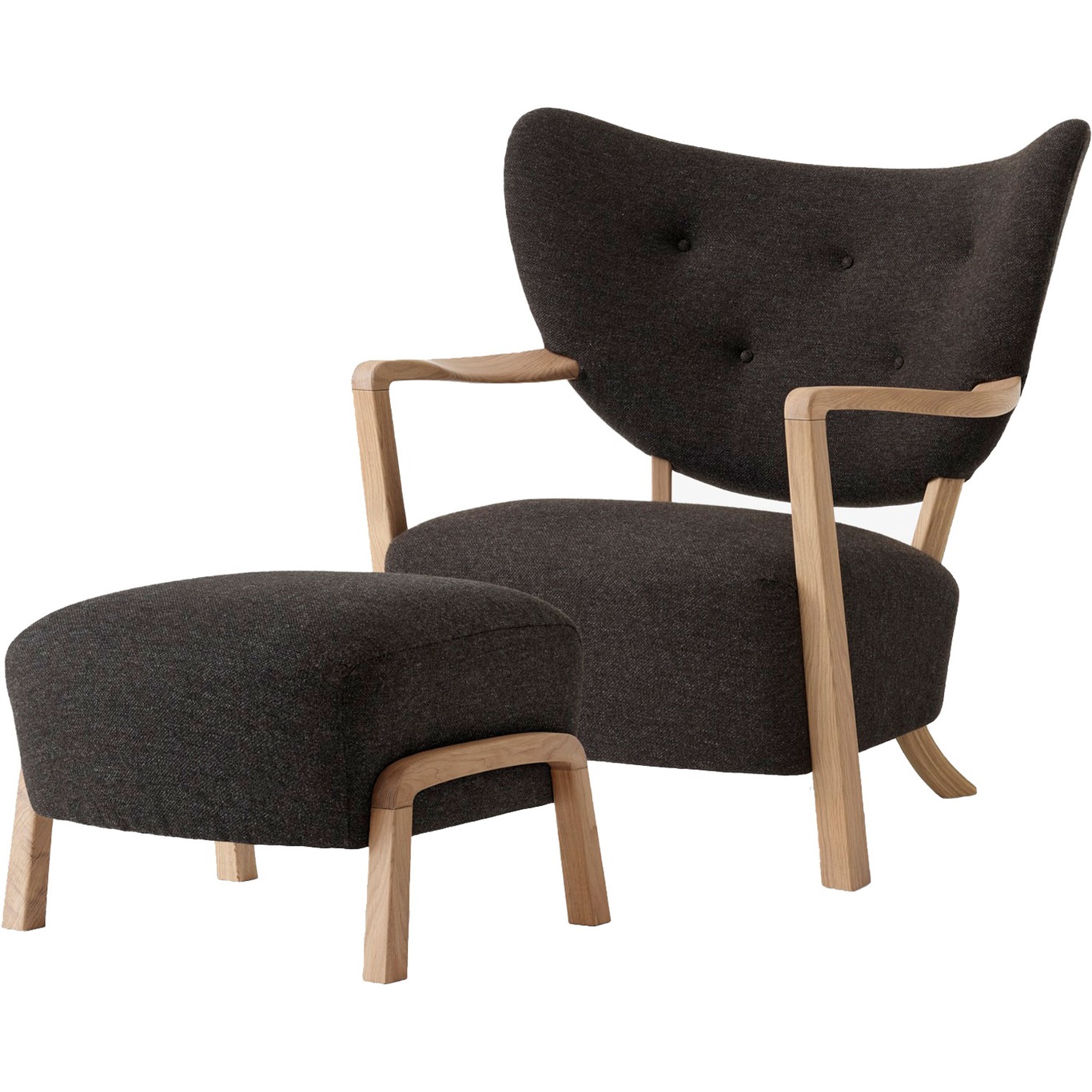 Wulff ATD2 Lounge Chair + Footstool, Oak/Hallingdal 376