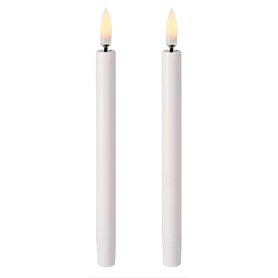 Christmas LED Taper Candle 1,3x13 cm Nordic White, 2-pack