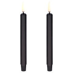 LED Mini Taper Candle Plain Black, 1,3 x 13,8 cm