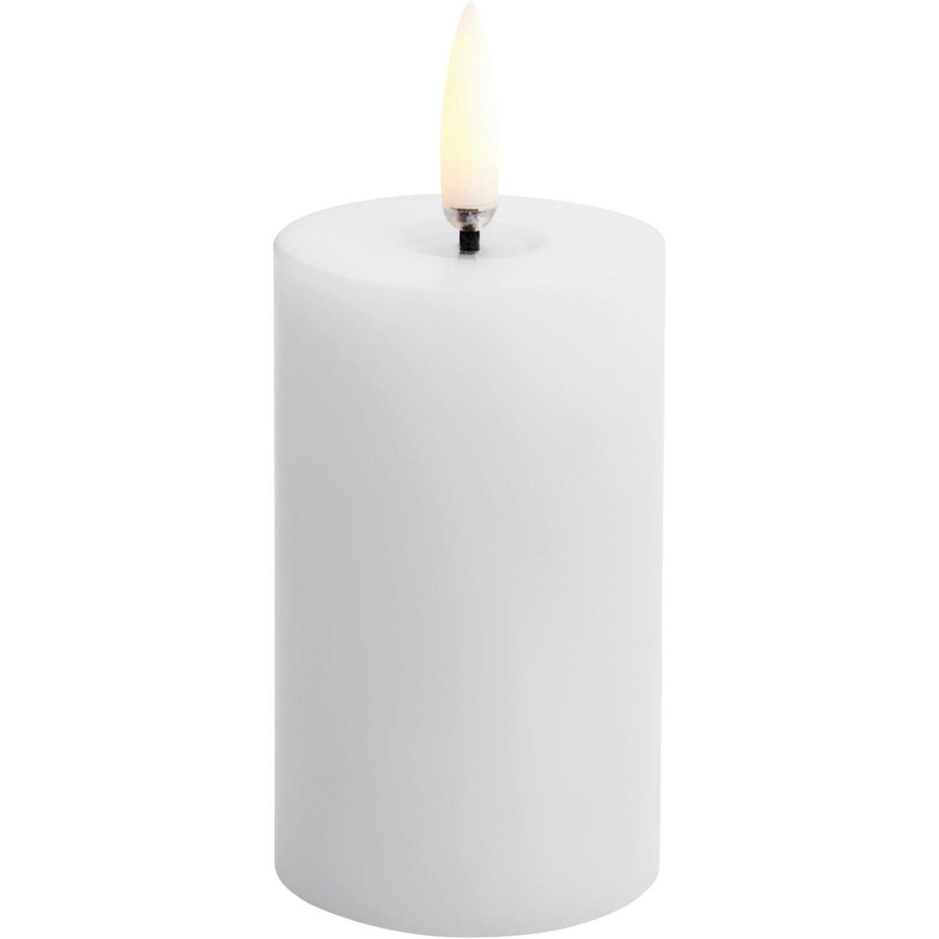 LED Pillar Candle Melted Nordic White, 5x7,5 cm